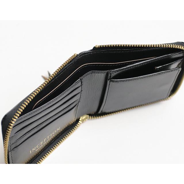 INCEPTION インセプション HORSE HIDE ROUND SHORT WALLET 茶芯 馬革