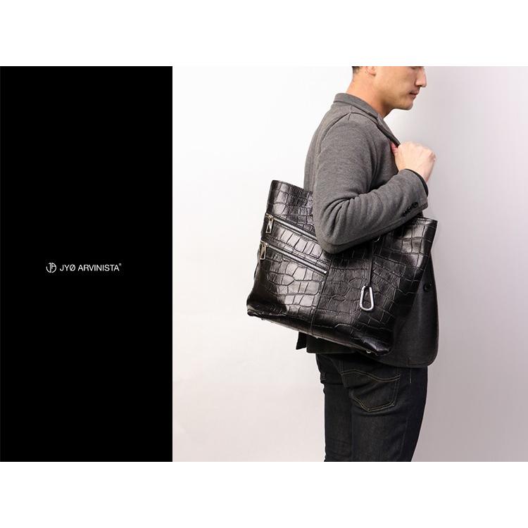 JYO ARVINISTA ジョーアルヴィニスタ コッコJ1  クロコ型押しのソフトで軽いトート M 本革 革 レザー レディース メンズ |  | 11