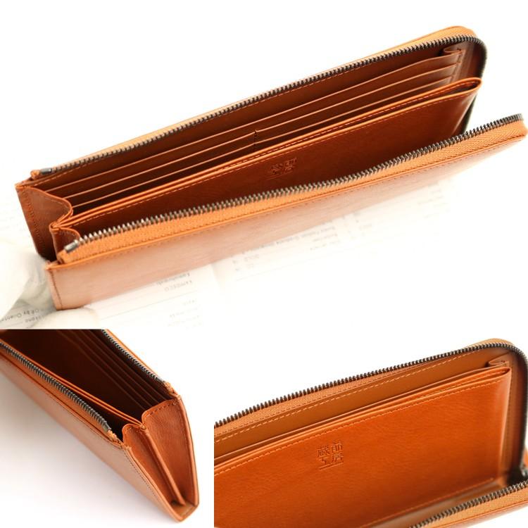 ハンドメイド　長財布　牛革　本革　ベジタブルタンニンなめし　1点物 蔵前工房 ベジタブル ナチュラルな艶感のベジタブルタンニン