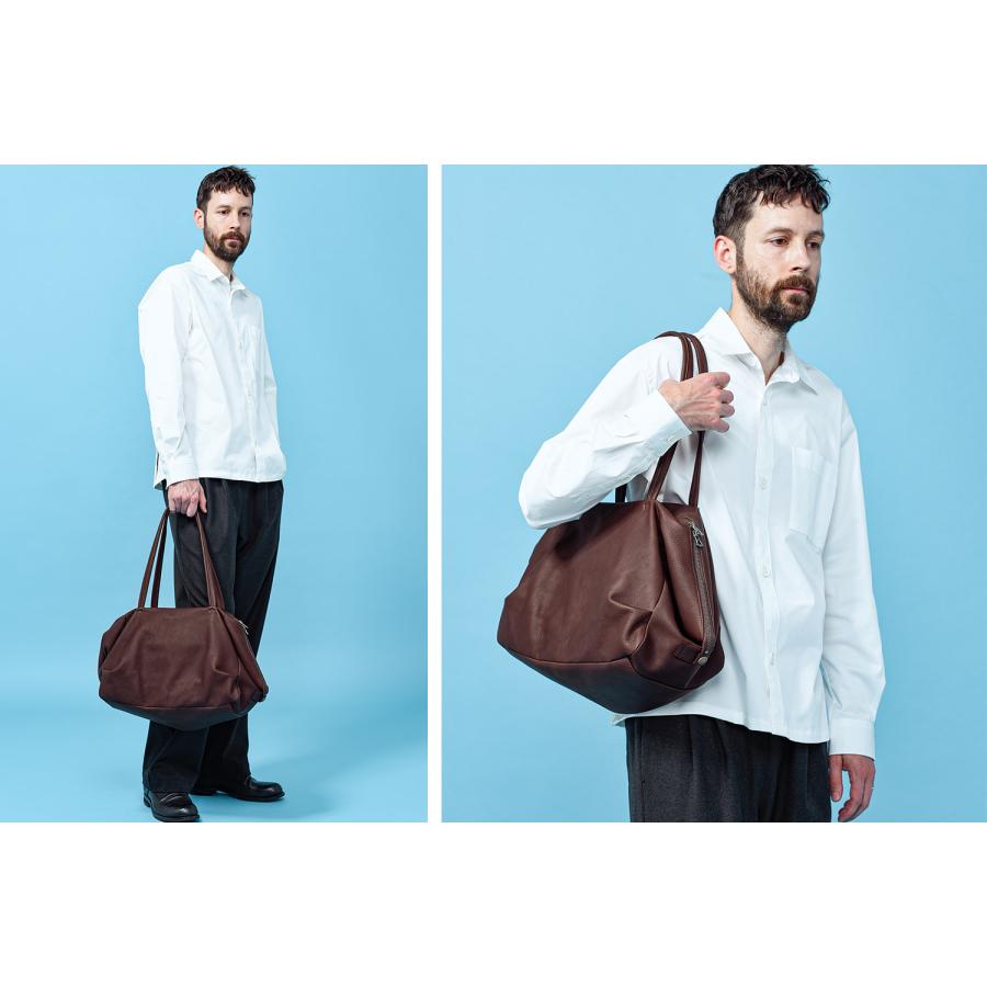 MR.OLIVE E.O.I IMPERMA-LEATHER DRAPE BOSTON BAG 牛革 ボストン