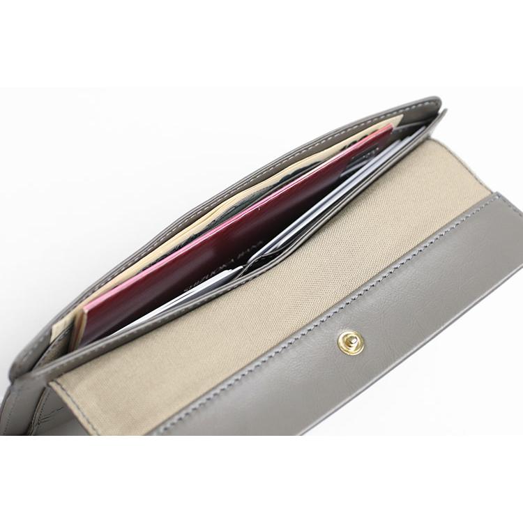Neutral Gray ARUKAN ハスキー 日本製 極薄ロングウォレット 長財布 クラッチ 本革 革 レザー レディース | Neutral Gray | 14