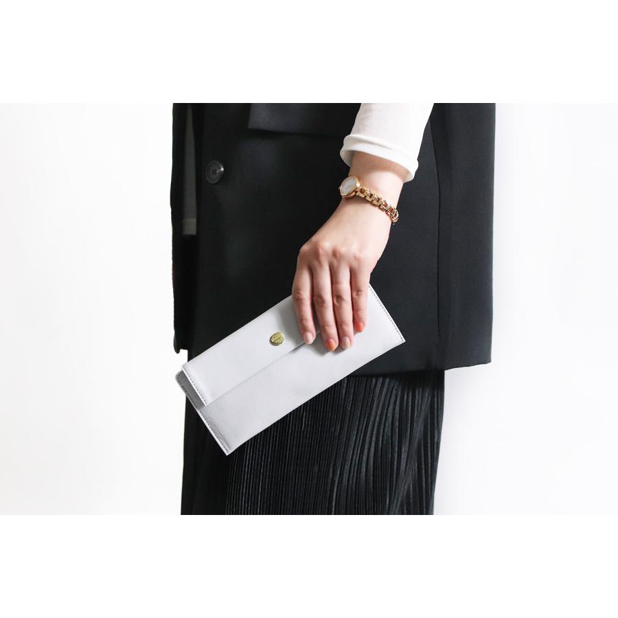 Neutral Gray ARUKAN ハスキー 日本製 極薄ロングウォレット 長財布 クラッチ 本革 革 レザー レディース | Neutral Gray | 06