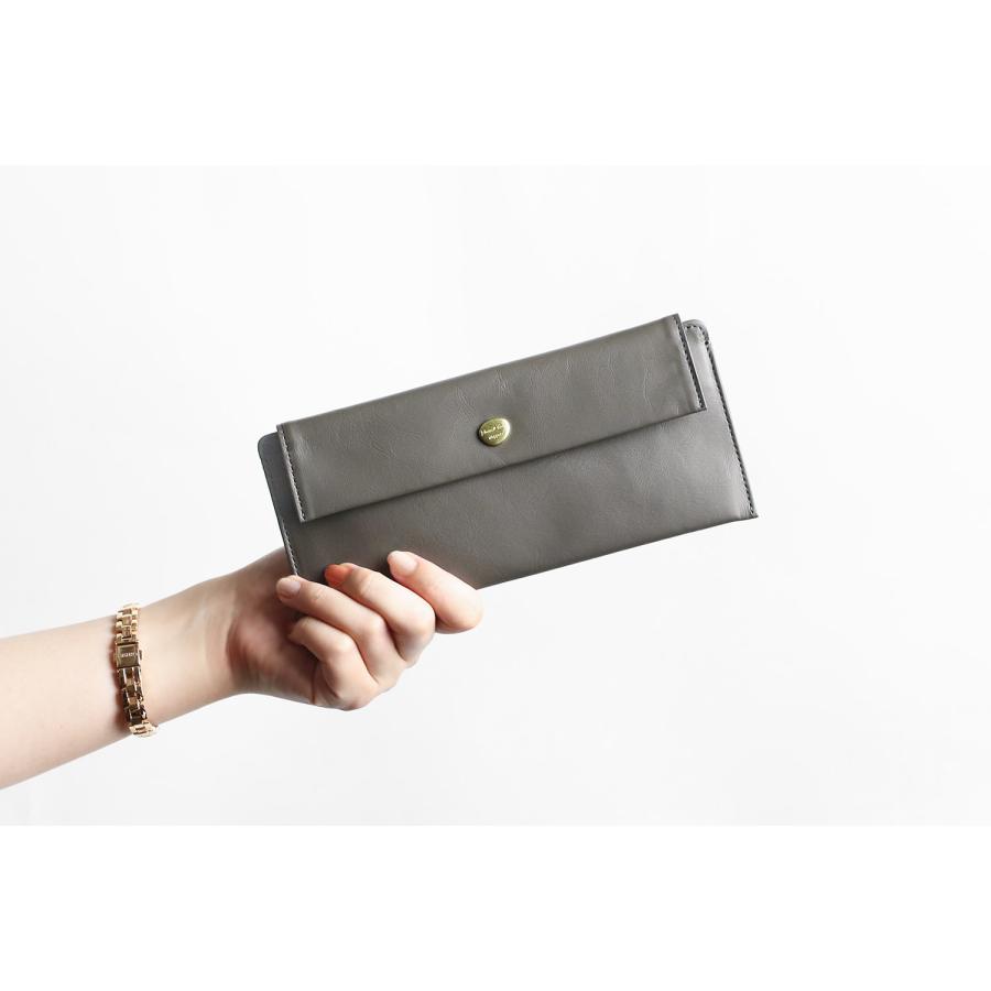 Neutral Gray ARUKAN ハスキー 日本製 極薄ロングウォレット 長財布 クラッチ 本革 革 レザー レディース | Neutral Gray | 09