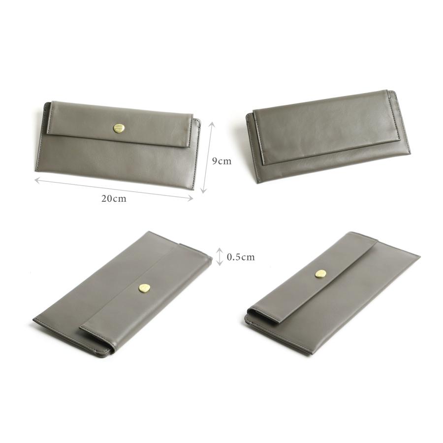 Neutral Gray ARUKAN ハスキー 日本製 極薄ロングウォレット 長財布 クラッチ 本革 革 レザー レディース | Neutral Gray | 07