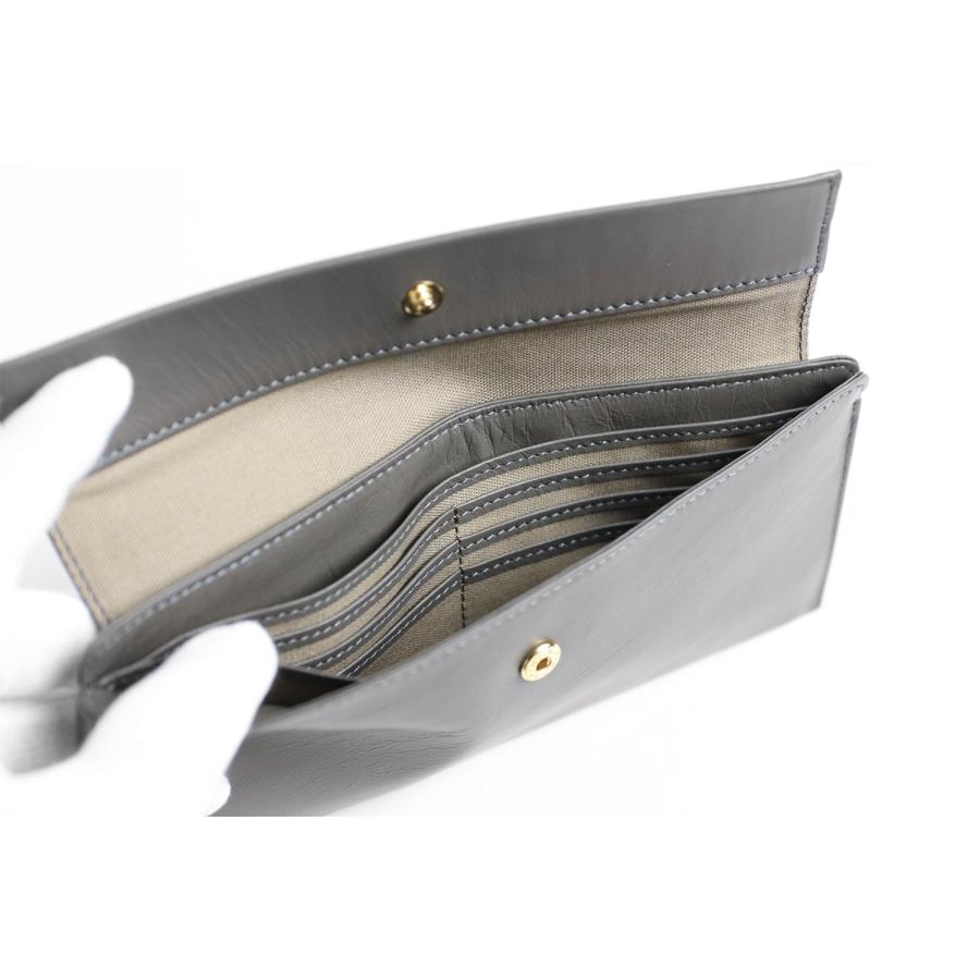Neutral Gray ARUKAN ハスキー 日本製 極薄ロングウォレット 長財布 クラッチ 本革 革 レザー レディース | Neutral Gray | 18