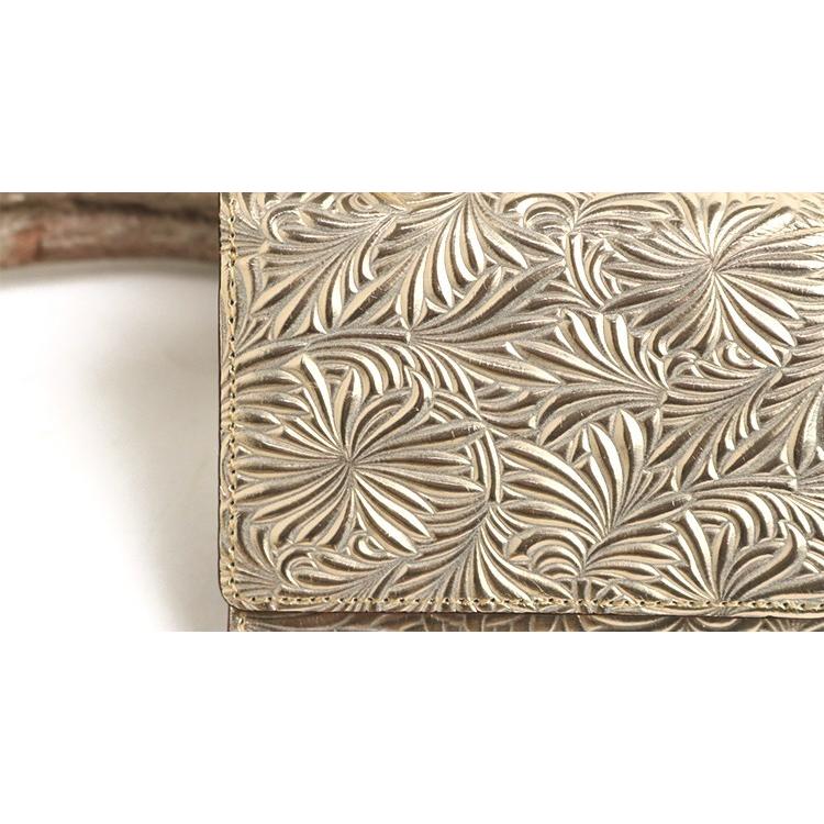 Neutral Gray ARUKAN 上質イタリーエンボスレザーの三つ折り財布 本革 革 レザー レディース | Neutral Gray | 01