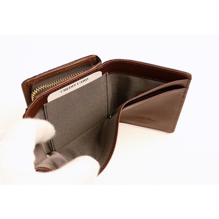 Neutral Gray ARUKAN 上質イタリーエンボスレザーの三つ折り財布 本革 革 レザー レディース | Neutral Gray | 06