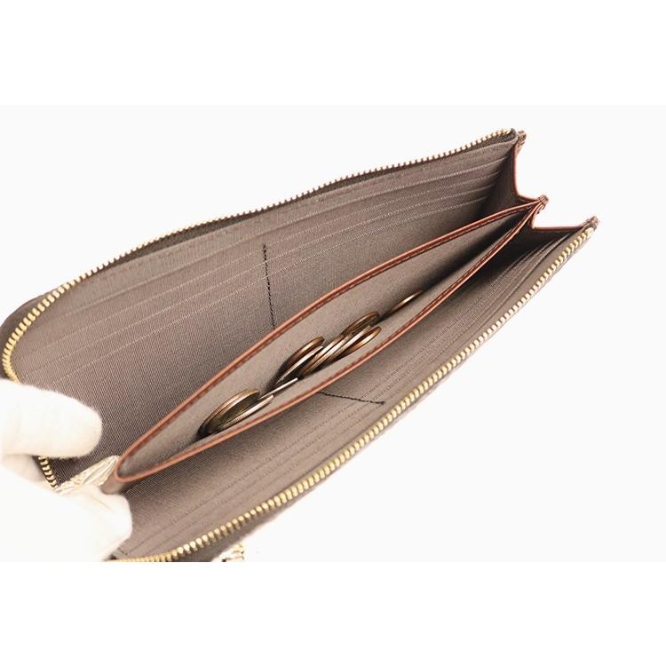 ARUKAN Neutral Gray上質な イタリーレザー の Lファスナー 長財布 スリム 本革 革 レザー レディース | Neutral Gray | 05