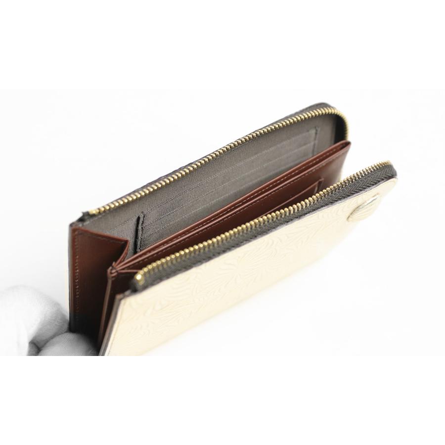 ARUKAN Neutral Gray上質な イタリーレザー の Lファスナー ミドルウォレット スリム 本革 革 レザー レディース | Neutral Gray | 05