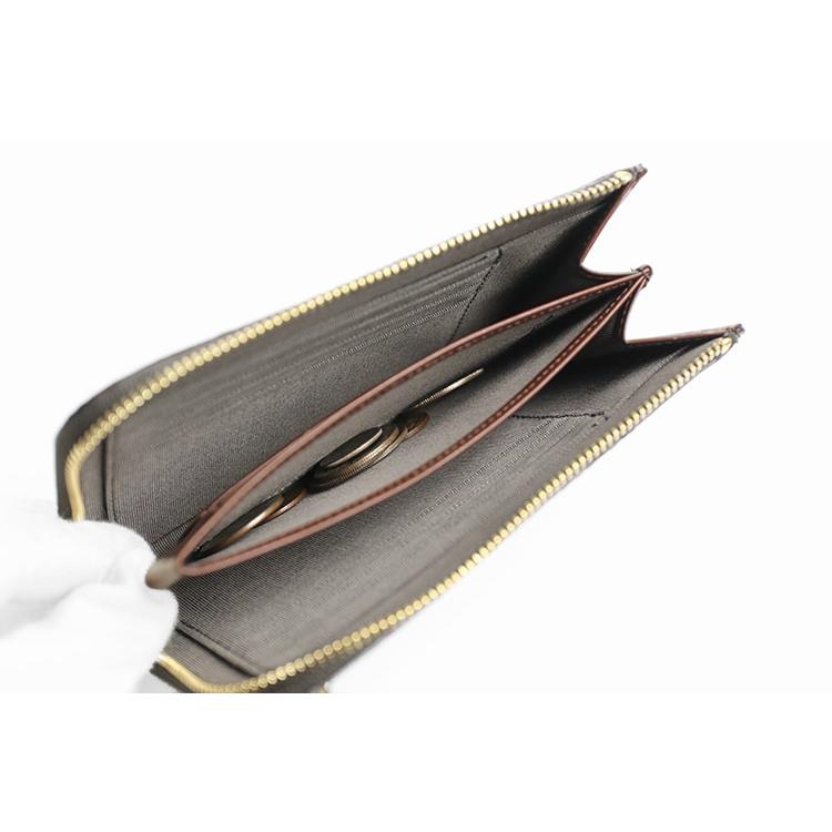 ARUKAN Neutral Gray上質な イタリーレザー の Lファスナー ミドルウォレット スリム 本革 革 レザー レディース | Neutral Gray | 11