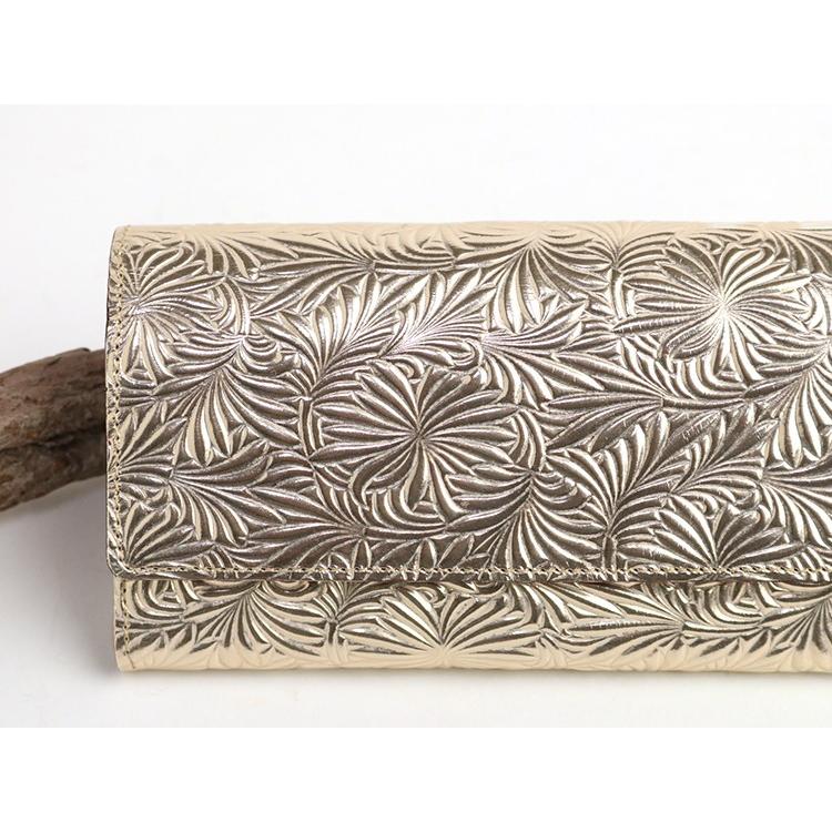 Neutral Gray ARUKAN 上質イタリーエンボスレザーのギャルソンウォレット 本革 革 レザー レディース | Neutral Gray | 04