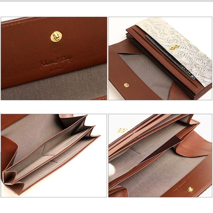 Neutral Gray ARUKAN 上質イタリーエンボスレザーのギャルソンウォレット 本革 革 レザー レディース | Neutral Gray | 07