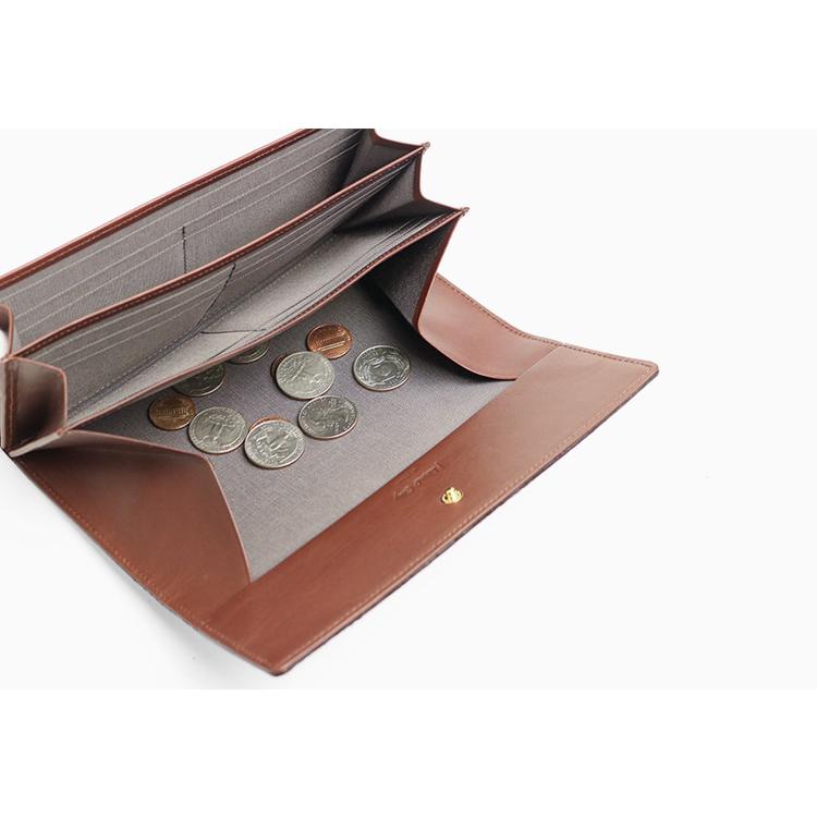 Neutral Gray ARUKAN 上質イタリーエンボスレザーのギャルソンウォレット 本革 革 レザー レディース | Neutral Gray | 09