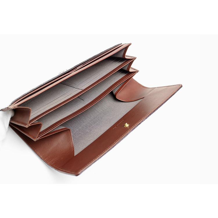 Neutral Gray ARUKAN 上質イタリーエンボスレザーのギャルソンウォレット 本革 革 レザー レディース | Neutral Gray | 10