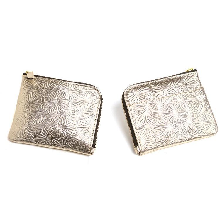 Neutral Gray ARUKAN 上質イタリーエンボスレザーのLファスナーミニウォレット スリム 本革 革 レザー レディース | Neutral Gray | 02