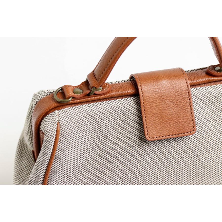 Atelier nuu Parcel nano dulles matche` 倉敷帆布×国産シュリンク牛革パカっと大きな開口が使いやすい「ナノダレス」バッグ 本革 革 レザー レディース | 豊岡鞄 | 16