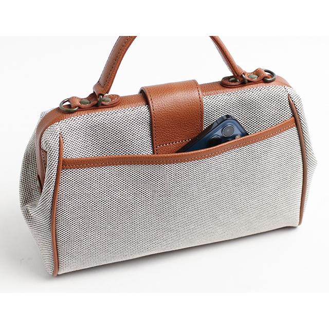 Atelier nuu Parcel nano dulles matche` 倉敷帆布×国産シュリンク牛革パカっと大きな開口が使いやすい「ナノダレス」バッグ 本革 革 レザー レディース | 豊岡鞄 | 17