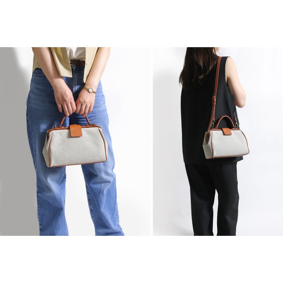 Atelier nuu Parcel nano dulles matche` 倉敷帆布×国産シュリンク牛革パカっと大きな開口が使いやすい「ナノダレス」バッグ 本革 革 レザー レディース | 豊岡鞄 | 06