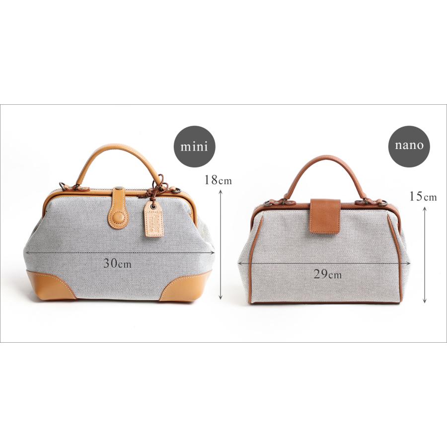 Atelier nuu Parcel nano dulles matche` 倉敷帆布×国産シュリンク牛革パカっと大きな開口が使いやすい「ナノダレス」バッグ 本革 革 レザー レディース | 豊岡鞄 | 03