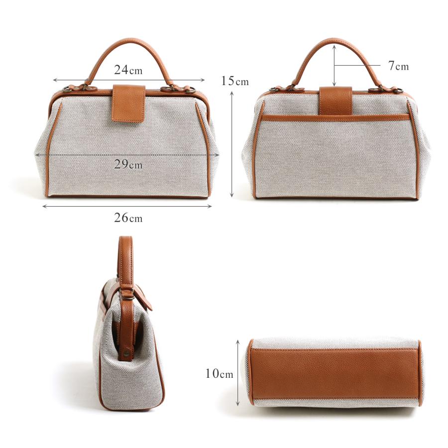 Atelier nuu Parcel nano dulles matche` 倉敷帆布×国産シュリンク牛革パカっと大きな開口が使いやすい「ナノダレス」バッグ 本革 革 レザー レディース | 豊岡鞄 | 09