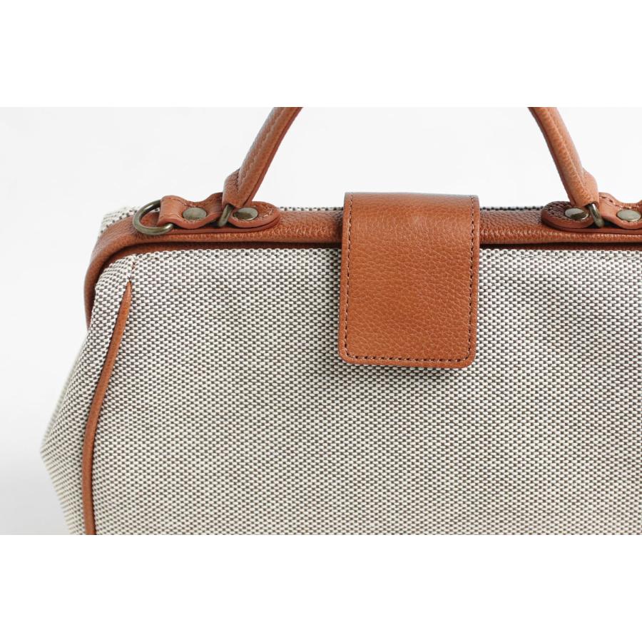 Atelier nuu Parcel nano dulles matche` 倉敷帆布×国産シュリンク牛革パカっと大きな開口が使いやすい「ナノダレス」バッグ 本革 革 レザー レディース | 豊岡鞄 | 12