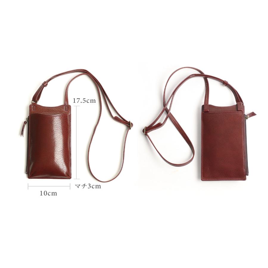 Atelier nuu  Lezza botanica vino シンプルな スマホポシェット コンパクト アトリエヌウ 豊岡鞄 ミニショルダー 本革 革 レザー レディース | 豊岡鞄 | 05