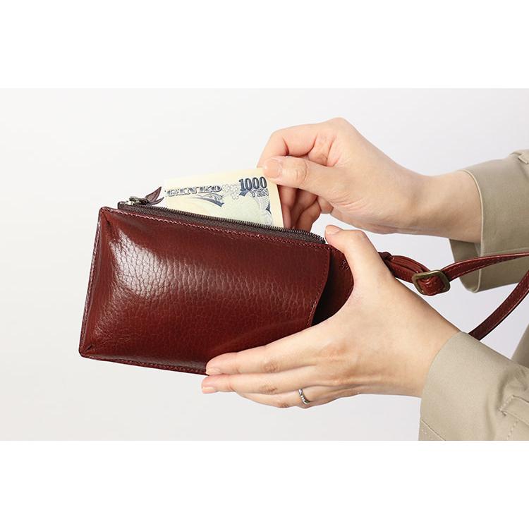 Atelier nuu  Lezza botanica vino シンプルな スマホポシェット コンパクト アトリエヌウ 豊岡鞄 ミニショルダー 本革 革 レザー レディース | 豊岡鞄 | 08