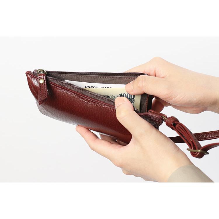 Atelier nuu  Lezza botanica vino シンプルな スマホポシェット コンパクト アトリエヌウ 豊岡鞄 ミニショルダー 本革 革 レザー レディース | 豊岡鞄 | 09