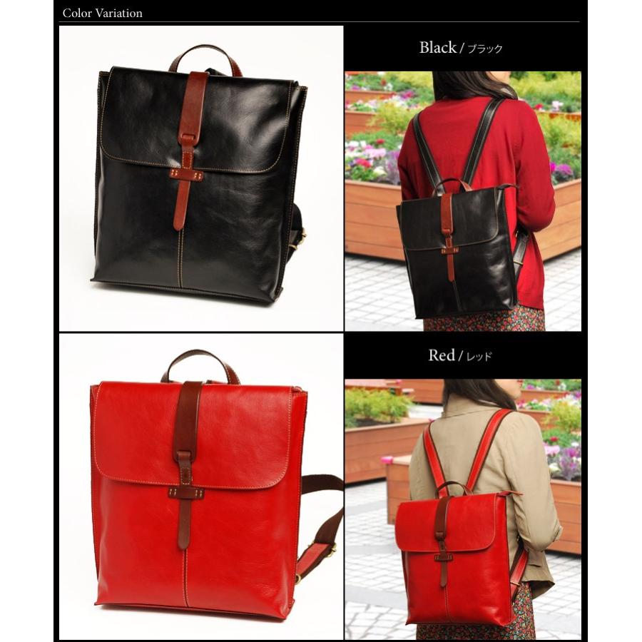 REALMIND LILY サーチ 内布のドットが弾ける♪カジュアルに持てる上質なバングラ革 リュック  リュック 本革 革 レザー レディース | リリイ | 03