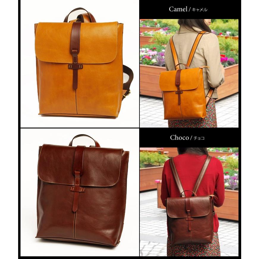 REALMIND LILY サーチ 内布のドットが弾ける♪カジュアルに持てる上質なバングラ革 リュック  リュック 本革 革 レザー レディース | リリイ | 04