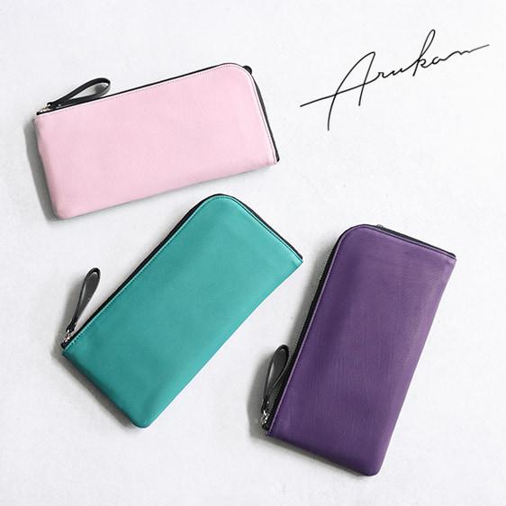 ARUKAN duo 気持ち良い指触りの カーフ レザー Lファスナー 長財布  大人 上品 高級感 日本製 レディース 本革 | Arukan