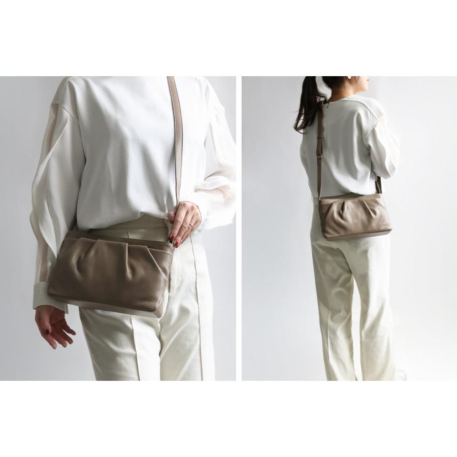 ARUKAN ラムーア  シンプルなラム革のドレープショルダーバッグ  大人 上品 高級感 シンプル | Arukan | 04