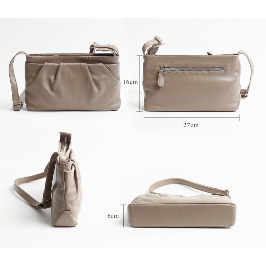 ARUKAN ラムーア  シンプルなラム革のドレープショルダーバッグ  大人 上品 高級感 シンプル | Arukan | 09