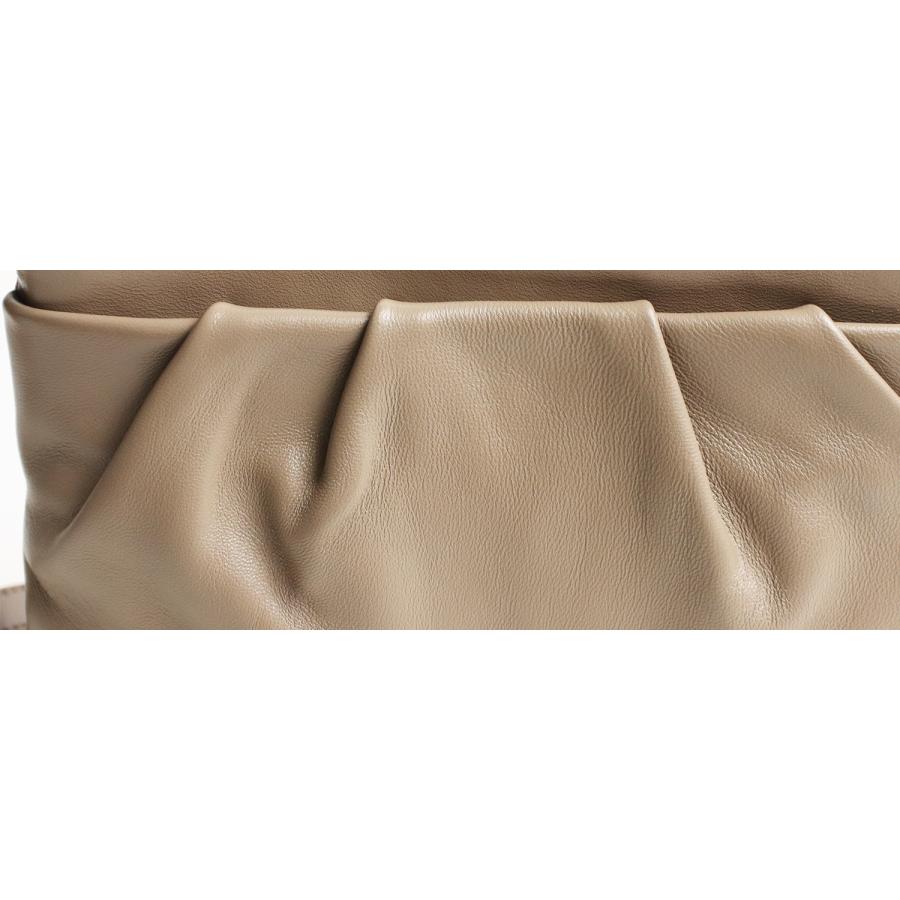 ARUKAN ラムーア  シンプルなラム革のドレープショルダーバッグ  大人 上品 高級感 シンプル | Arukan | 06