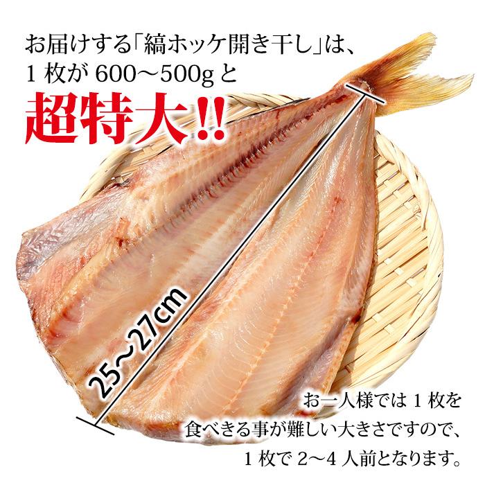 縞ほっけ トロほっけ 開き干し 干物/一夜干し (アメリカ産 石川県加工) 超特大 500g以上 5枚 お取寄せ 送料無料｜maruya｜02