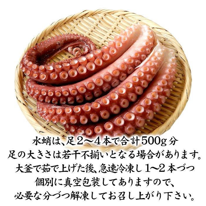 茹でタコ 水蛸 浜茹で 卸売り タコ刺し用 お刺身用 合計500g 石川県産 小さめ 足2 4本