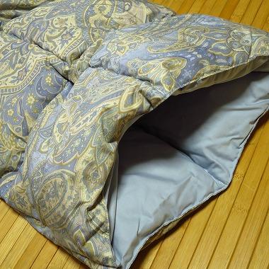 日本製 羽毛かいまき布団 両面柄 ブルー系 ピンク系 : マルヨシ衣料