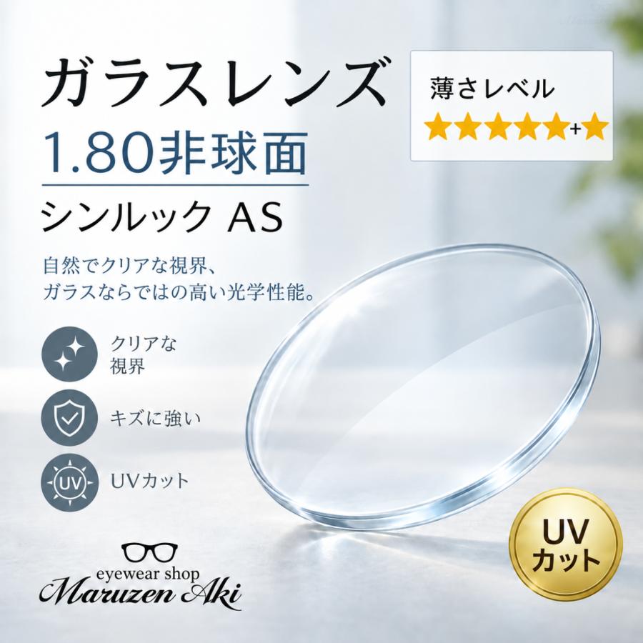 ガラスレンズ イトーレンズ シンルックAS 1.80 非球面 単焦点 クリア