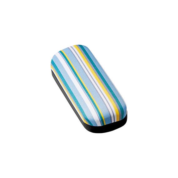 名古屋眼鏡 メガネケース メタルハード 2389-03 ブルーストライプ