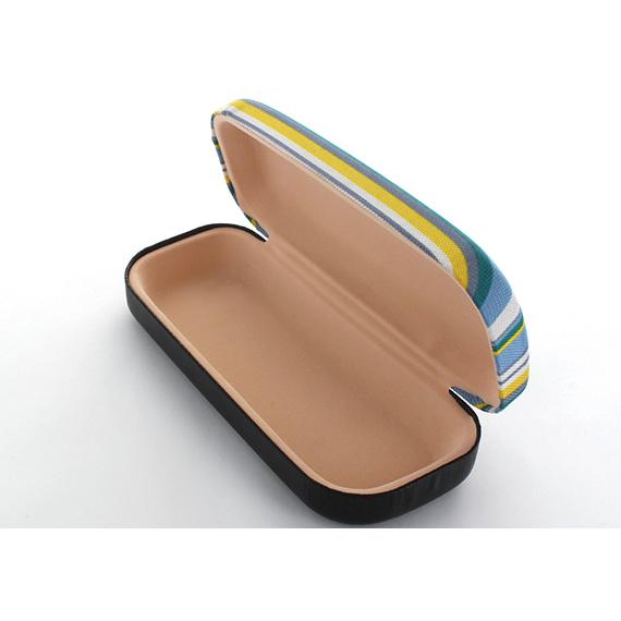 名古屋眼鏡 メガネケース メタルハード 2389-03 ブルーストライプ