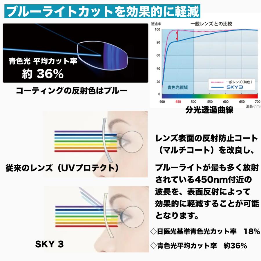 オプション用）SKY3（ブルーライトカット＋裏面反射UV・耐熱・傷防止