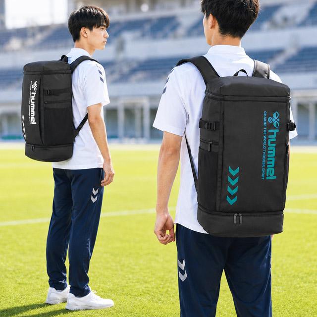  PORO スポーツクラブリュック hummel（ヒュンメル） リュック ボックス型 2層式 2ルーム 2室 大容量