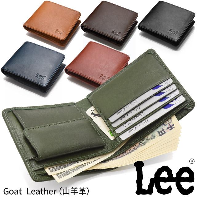 Lee（リー） 二つ折り 財布 小銭入れあり ゴート革 やぎ革 メンズ