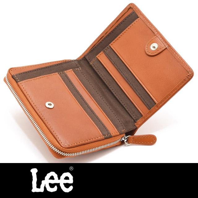Lee（リー） 二つ折り 財布 ラウンドファスナー 小銭入れ ハーフ札入れ