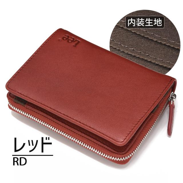 Lee（リー） 二つ折り 財布 ラウンドファスナー 小銭入れ ハーフ札入れ