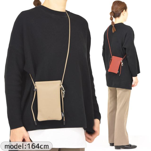 waku ワク レザーミニショルダーバッグ キーリング付き スマホ