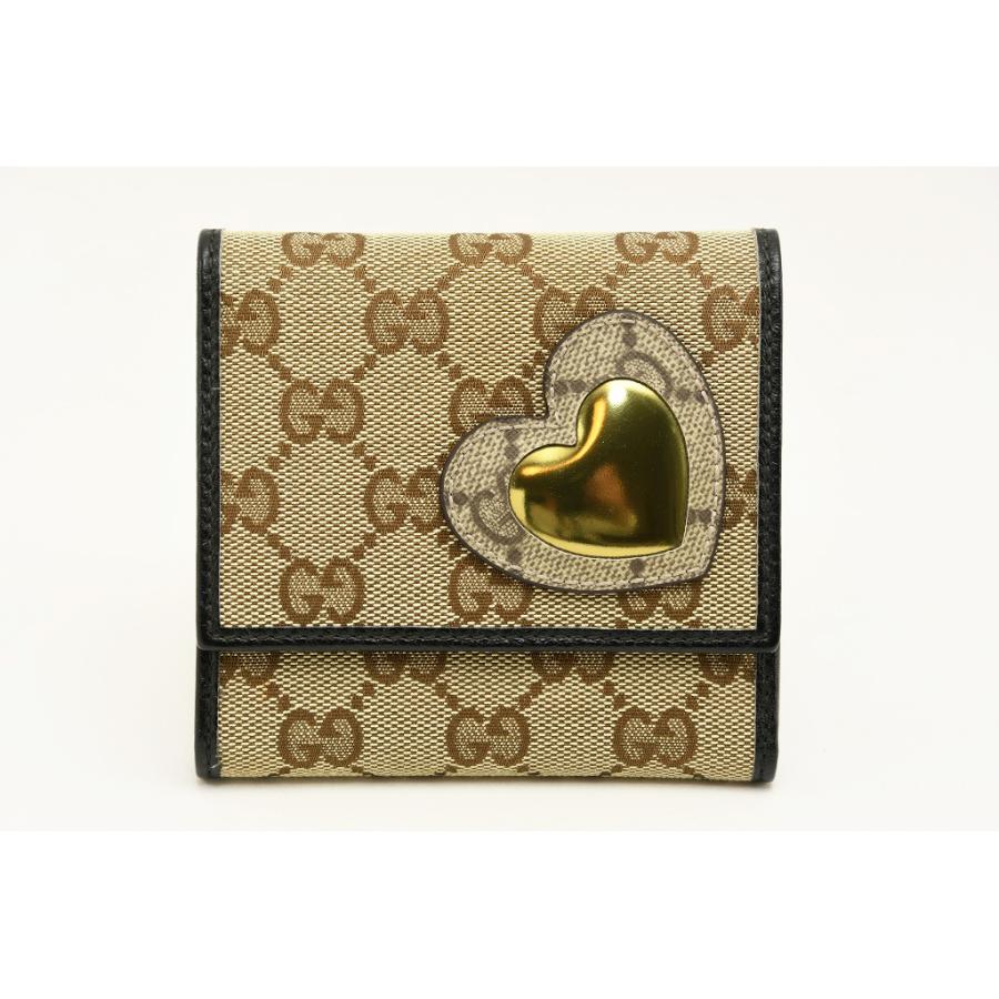 GG グッチ GUCCI 3つ折り財布 GGキャンバス ハート 212099 長期保管 色