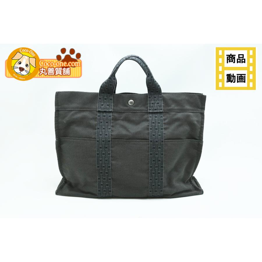 ぽこ様　HERMESエールライントートバック エールライン HERMES トートバッグMM グレー 廃番 中古品 程度AB