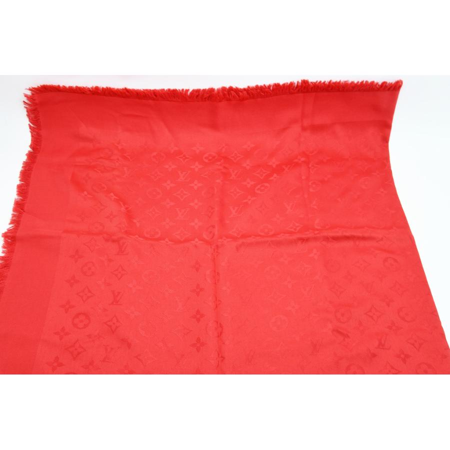 ルイヴィトン ショール・モノグラム 赤 シルク 60% ウール 40% クリーニング済 長期保管品 程度AB 中古 送料無料 動画 Youtube | LOUIS VUITTON | 01