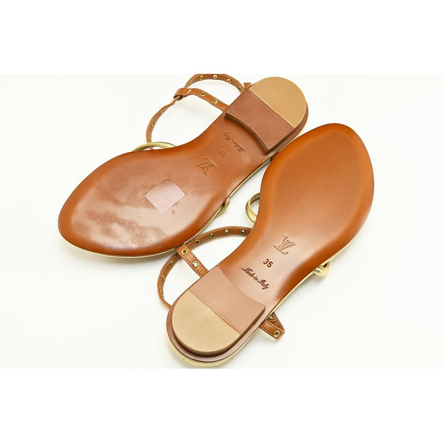 ルイヴィトン ラインサンダル モノグラムフラワー ブラウン/ゴールド サイズ35 22.5cm 未使用長期保管 程度SA 中古 送料無料 | LOUIS VUITTON | 06